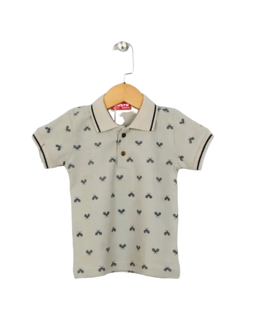 Tennis Club Vibes Light Beige Polo Shirt