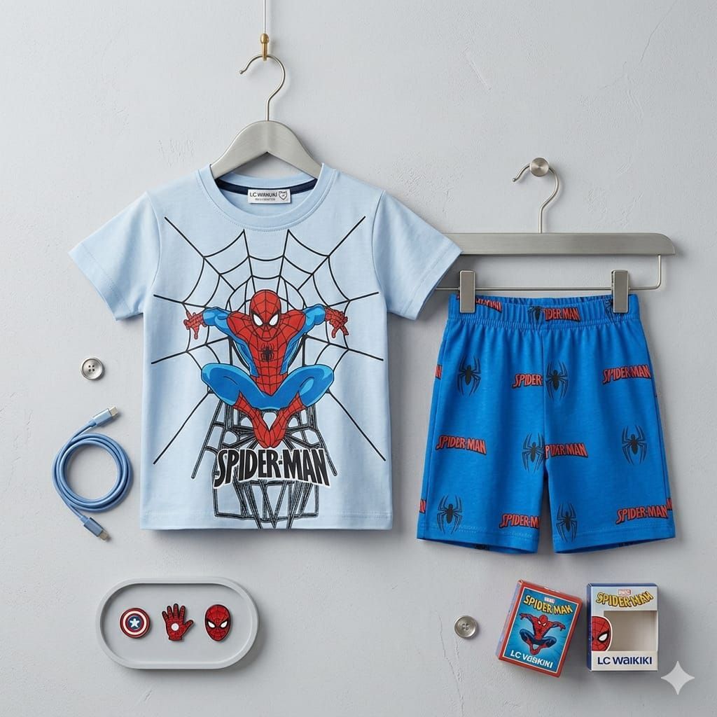 Boys' Spider-Man Web Graphic Pyjama Set