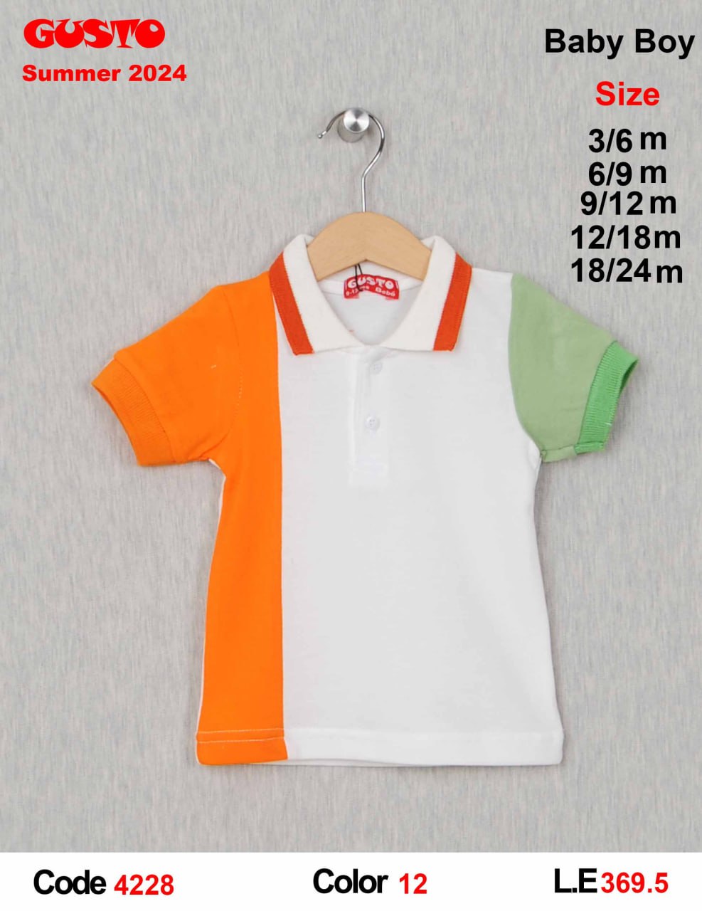 GUSTO Baby Boy Tricolor Block Short-Sleeve Polo Shirt
