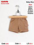 Baby Boy Beige Cotton Cargo Shorts