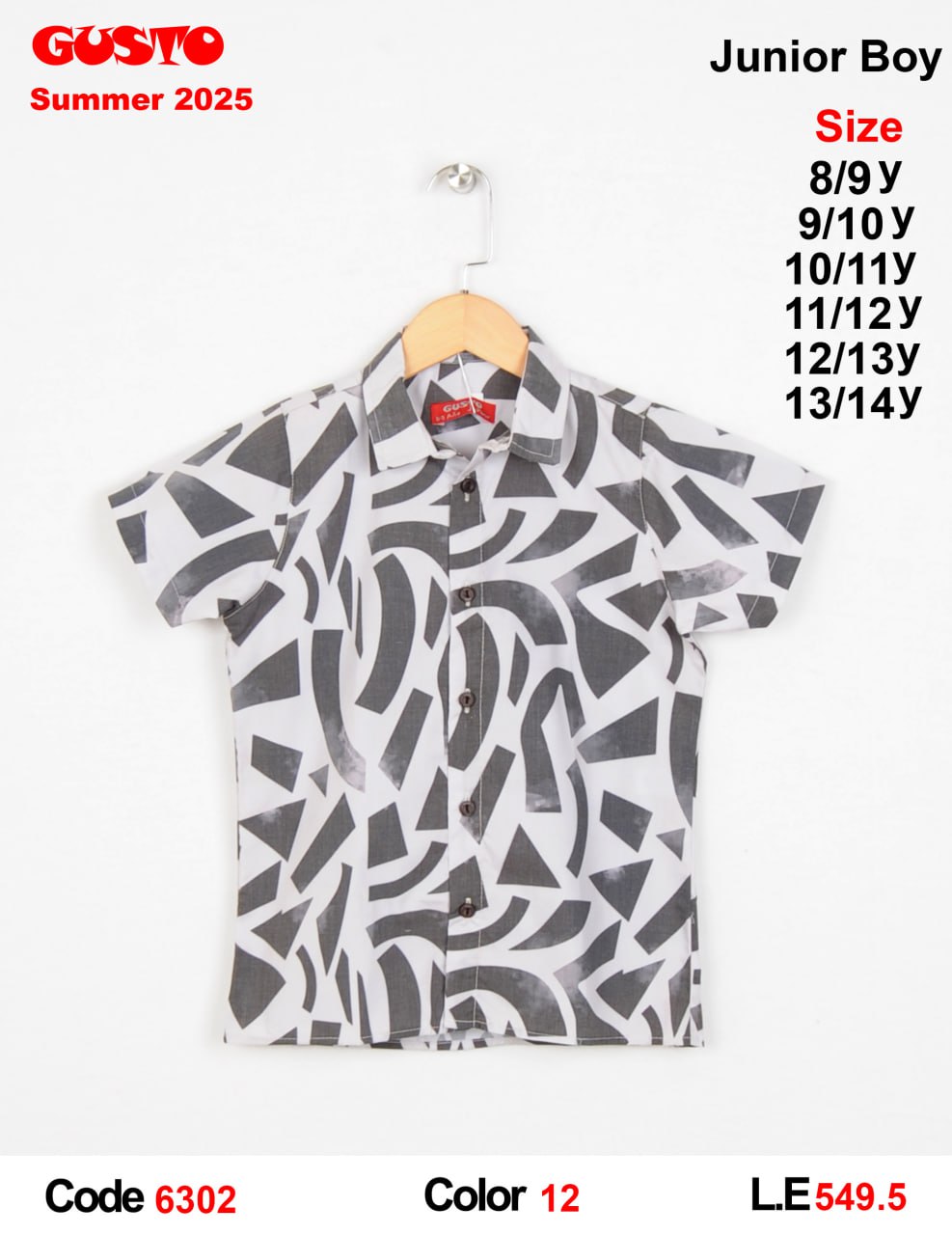 Modern Abstract Geometric Dark Grey Junior Boy Shirt