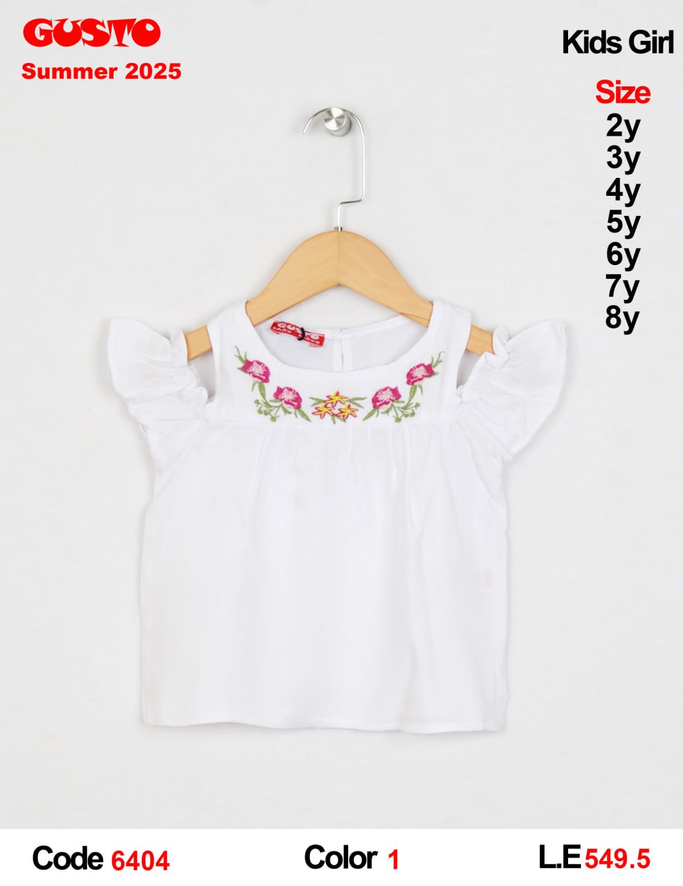 White Viscose blouse with Embroidery